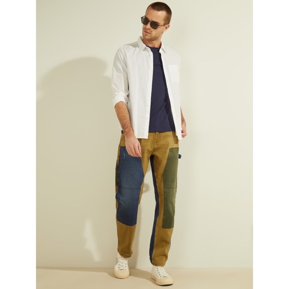 New GUESS Contrast fabric regular fit Jeans - Picture 8 of 12